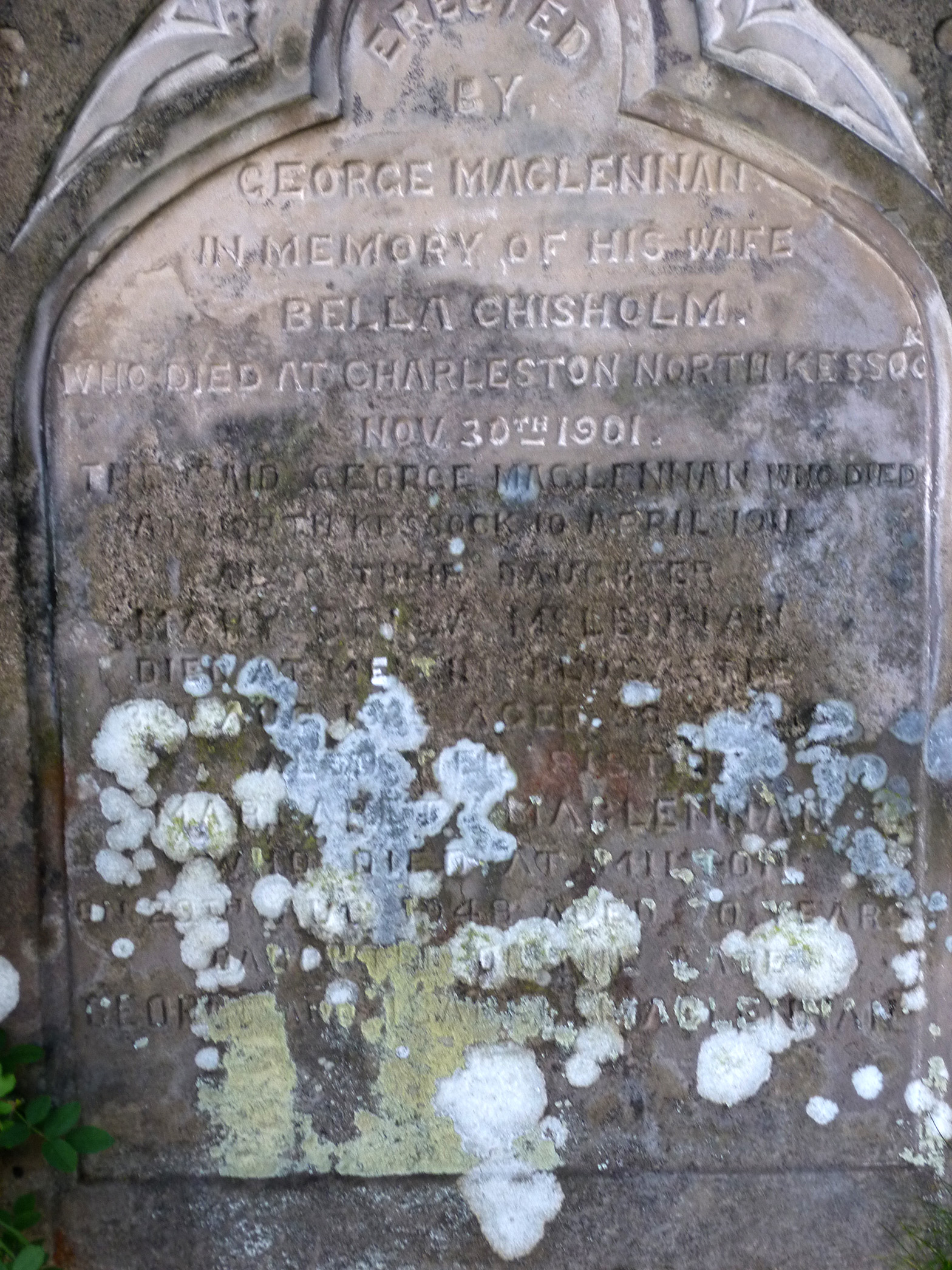 Photo of headstones/George MacLennan d1911 hdstn Kilmorak Old